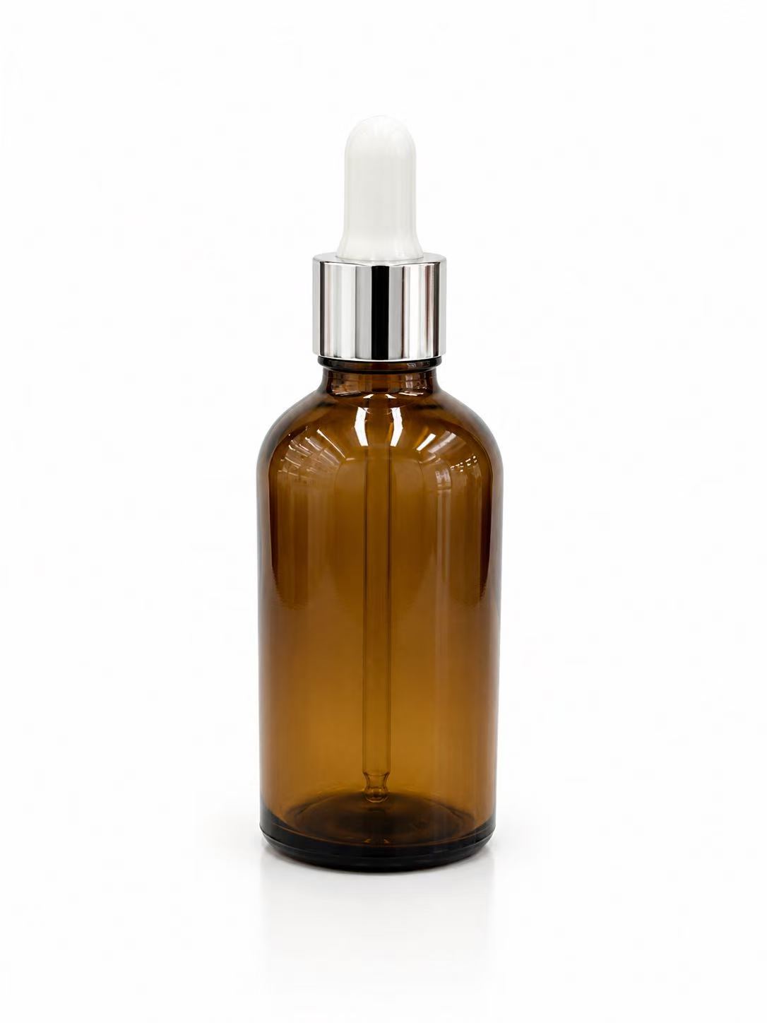 HJ-343 Amber Yuvarlak Damlalı Cam Uçucu Yağı Şişesi – 20 / 30 / 50 / 100 ml