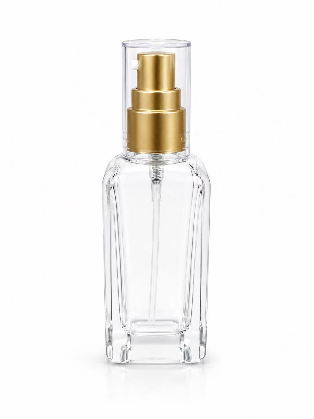 HJ-344 Fasetli Dikdörtgen Cam Losyon Şişesi – 100 ml
