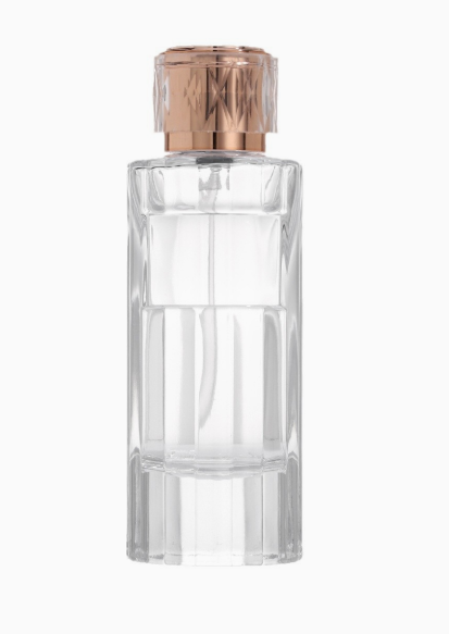 HJ-233 Bantlı Yüzeyli Silindirik Cam Parfüm Şişesi – 100 ml