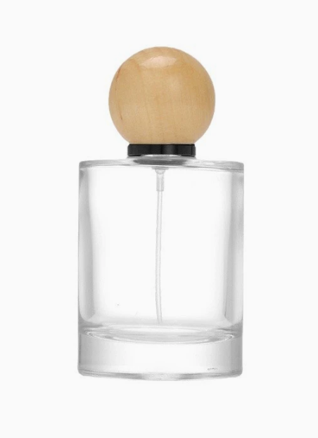 HJ-206 Düz Taraflı Yuvarlak Cam Parfüm Şişesi – 30 / 50 / 100 ml